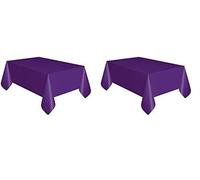 Unique Party 5088 - Deep Purple Plastic Tablecloth, 9ft x 4.5ft (Pack of 2)