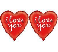 Unique Party 52121-18" Foil Red I Love You Heart Balloon (Pack of 2)