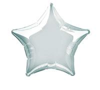 Unique Party 5330-50 cm Silver Star Foil Helium Balloon