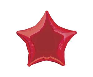 Unique Party 53323 - 20" Foil Red Star Helium Balloon