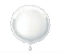 Unique Party 53341 - 18" Foil Round White Helium Balloon