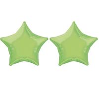 Unique Party 53381-20" Foil Lime Green Star Helium Balloon (Pack of 2)