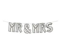 Unique Party 53669 - Foil Silver Mr & Mrs - Mr & Mr - Mrs & Mrs Letter Balloon Banner Kit