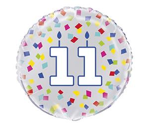Unique Party 54026 - 18" Foil Rainbow Confetti Number 11 Balloon