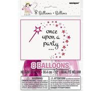Unique Party 54835 - 12" Latex Princess & Unicorn Party Balloons, Pack of 8