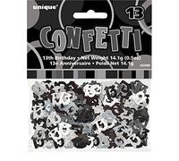 Unique Party 55088 - Glitz Black Foil 13th Birthday Confetti
