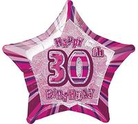 Unique Party 55109 - 20" Foil Glitz Pink Happy 30th Birthday Balloon