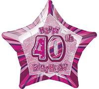 Unique Party 55111 - 20" Foil Glitz Pink Happy 40th Birthday Balloon