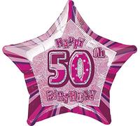 Unique Party 55113 - 20" Foil Glitz Pink Happy 50th Birthday Balloon