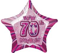 Unique Party 55119 - 20" Foil Glitz Pink Happy 70th Birthday Balloon