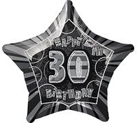 Unique Party 55149 - 20" Foil Glitz Black Happy 30th Birthday Balloon