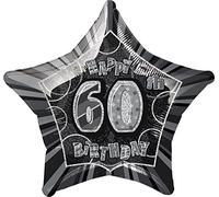 Unique Party 55155 - 20" Foil Glitz Black Happy 60th Birthday Balloon