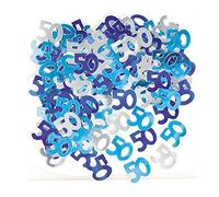 Unique Party 55216 - Glitz Blue Foil 50th Birthday Confetti