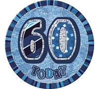 Unique Party 55277 - 6" Glitz Blue Giant 60th Birthday Badge