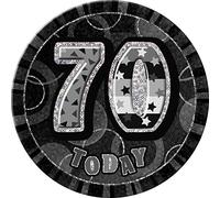 Unique Party 55289 - 6" Glitz Black Giant 70th Birthday Badge