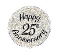 Unique Party 55527 - 18" Foil Prism Happy 25th Anniversary Balloon, Assorted,silver