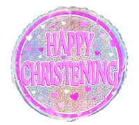 Unique Party 55537 - 18" Foil Prism Pink Christening Balloon