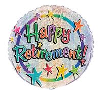 Unique Party 55543 - 18" Foil Prism Happy Retirement Balloon