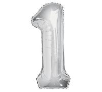 Unique Party 55751 - 34" Giant Silver Foil Number 1 Balloon