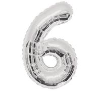 Unique Party 55756 - 34" Giant Silver Foil Number 6 Balloon