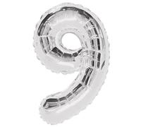 Unique Party Foil Balloon 55759 - 34" Giant Silver Number 9