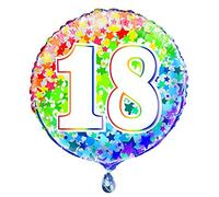 Unique Party 55781 - 18" Foil Rainbow Stars Number 18 Balloon