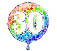 Unique Party 55783 - 18" Foil Rainbow Stars Number 30 Balloon