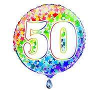 Unique Party 55785 - 18" Foil Rainbow Stars Number 50 Balloon