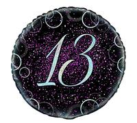Unique Party 55791 - 18" Glitz Pink Foil 13th Birthday Balloon