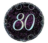 Unique Party 55800 - 18" Glitz Pink Foil 80th Birthday Balloon