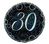 Unique Party 55808 - 18" Glitz Blue Foil 30th Birthday Balloon