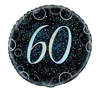 Unique Party 55811 - 18" Glitz Blue Foil 60th Birthday Balloon