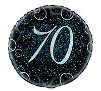Unique Party 55812 - 18" Glitz Blue Foil 70th Birthday Balloon
