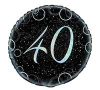 Unique Party 55822 - 18" Glitz Silver Foil 40th Birthday Balloon