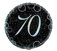 Unique Party 55825 - 18" Glitz Silver Foil 70th Birthday Balloon