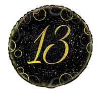 Unique Party 55830 - 18" Glitz Gold Foil 13th Birthday Balloon