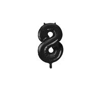 Unique Foil Balloon Number 8 - Black - Large (86 cm) - 1 Piece