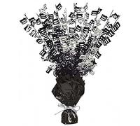 Unique Party 56498 - Glitz Black 100th Birthday Balloon Weight Centrepiece