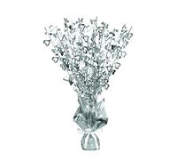 Unique Party 56511 - Glitz Silver Open Hearts Foil Balloon Weight Centrepiece