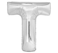 Unique Party 57527 - 34" Giant Silver Foil Letter T Balloon