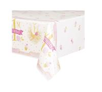 Unique Party 58153 Tutu 1st Birthday Rectangular Plastic Table Cover, Pink and Gold