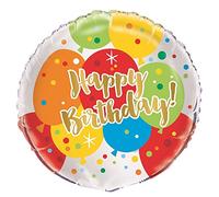 Unique Party 58227 - 18" Foil Glitzy Gold Happy Birthday Balloon