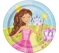 Unique Party 58375 Fairy Princess Round Dinner Plates | 9" | 8 Pcs, Solid, Multicolor, 23 cm