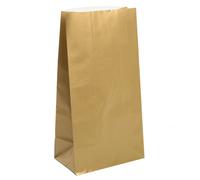 Unique Party Paper Party Bags Metallic Gold 32cm x 13cm 10 Count