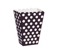 Unique Party 59290 - Black Polka Dot Popcorn Treat Boxes, Pack of 8