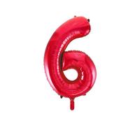 Unique Party 6 Glitz Number Balloon Red (One Size)