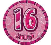Unique Party 6 Inch Prism Age Giant Badge Pink (16)