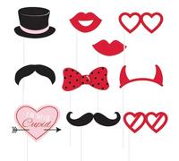 Unique Party 62624 - Valentines Photo Booth Props, Pack of 10