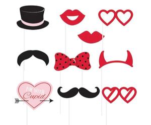Unique Party 62624 - Valentines Photo Booth Props, Pack of 10