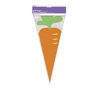 Unique Party 62664 - Easter Carrot Cone Cellophane Bags, Pack of 20
